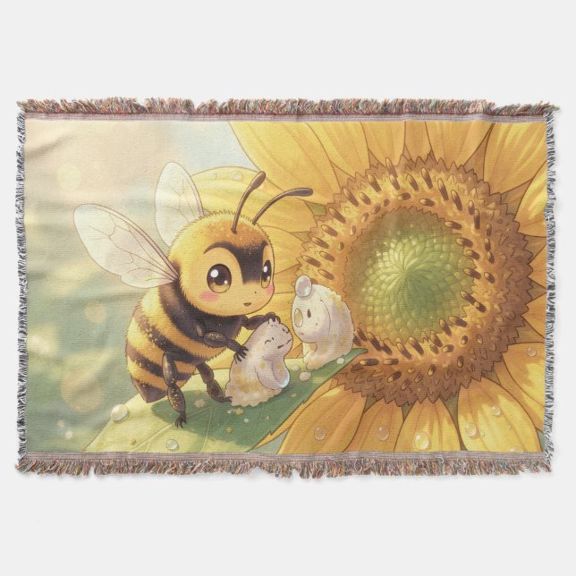Cobertor Goldene Hummel im Blütentanz.4 (Frente)