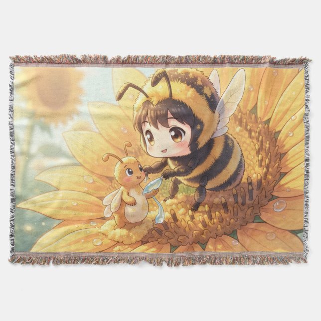 Cobertor Goldene Hummel im Blütentanz.7 (Frente)