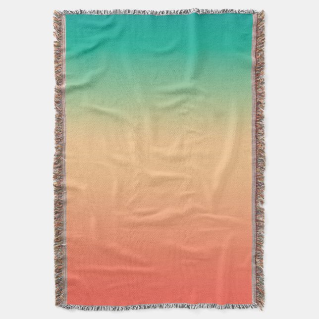 Cobertor Gradient ombre coral blush beige verde mole blurar (Frente Vertical)