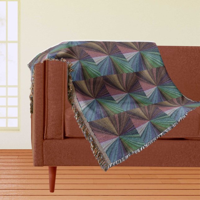 Cobertor Gradiente Circular Arco-íris Terrestre (Circular Gradient Earthy Rainbow Throw Blanket)