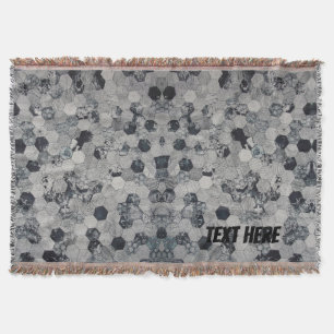 Cobertor Gradiente Personalizado de Hexágono Preto e Branco