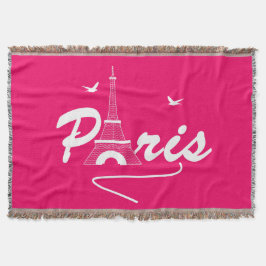 Cobertor Gráfico de texto do Rico da Torre Eiffel Paris