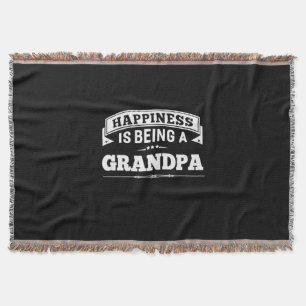 Cobertor Grandfather Gift   Happiness Is Being A Grandpa