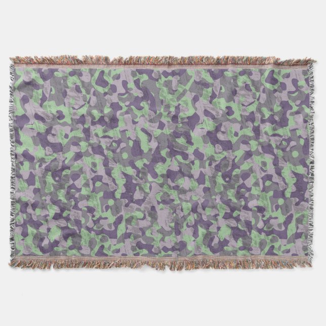 Cobertor green and purple camo abstract (Frente)