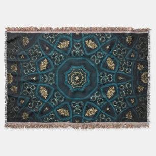 Cobertor Green Dourado Boho Rosette Mandala