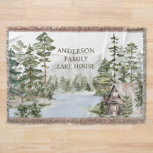 Green Pine Forest Family Lake House Cabine