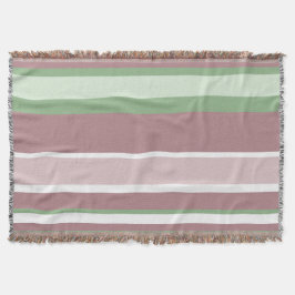 Cobertor Green, Rose and Pink Stripes