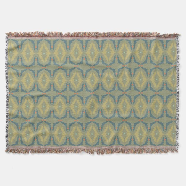 Cobertor Greenish Retro Vintage Pattern (Frente)