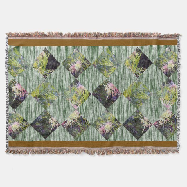 Cobertor Grevillea: Abraçando os Padrões de Diamante da Nat (Frente)