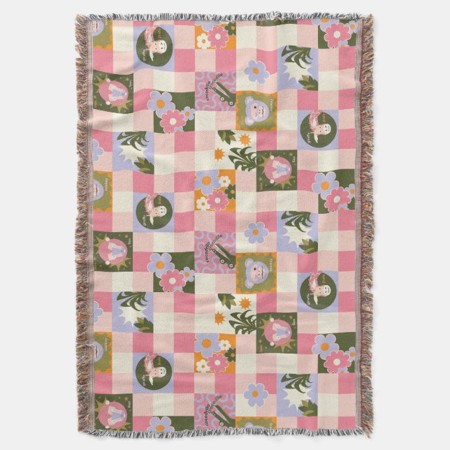 Cobertor Groovy Flower Jungle Print (Frente Vertical)