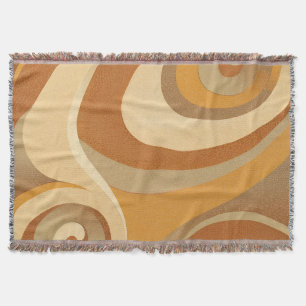 Cobertor Groovy Orange Dourado Brown Meio século Moderno