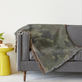 Cobertor Grunge Khaki Green Camo Throw Blankets