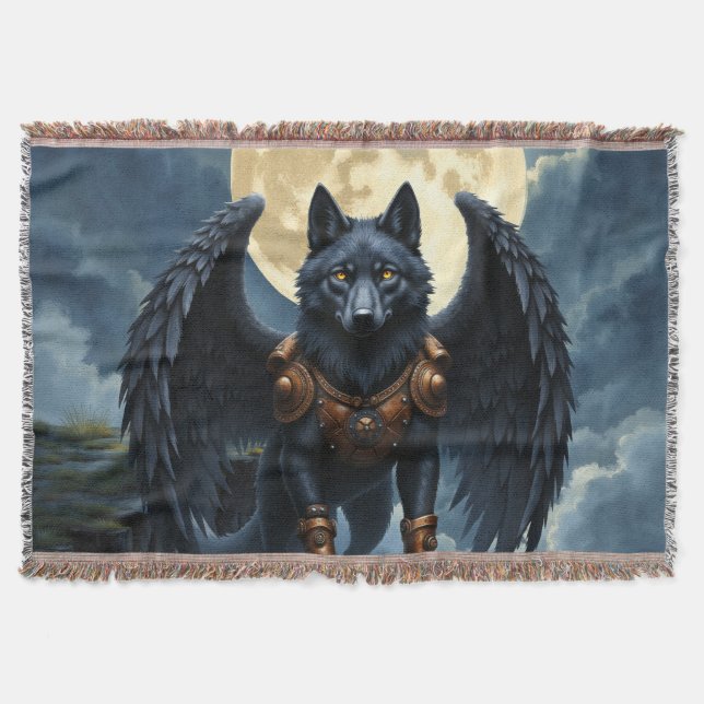 Cobertor Guardião da Lua – O Lobo de Asa Preta (Frente)