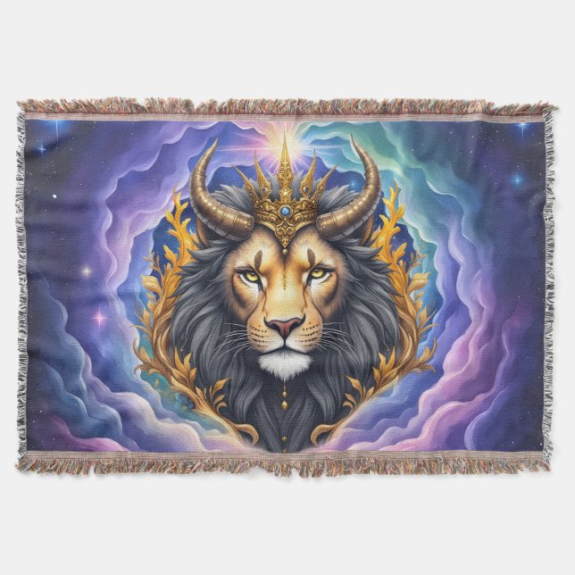 Cobertor Guardiões ao Luar – Leão Cósmico. (Frente)