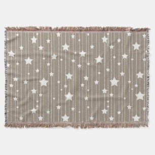 Cobertor Guarlanda de estrelas bege e branco natural