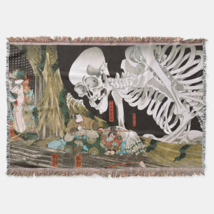 Cobertor Guerreiro Utagawa Kuniyoshi vs Fantasma,Arte Japon