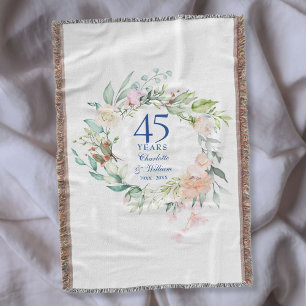 Cobertor Guirlanda Floral de Aniversário de Casamento de 45