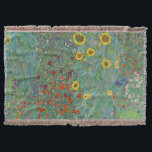 Cobertor Gustav Klimt - Jardim do País com Girassóis<br><div class="desc">Jardim do País com Girassóis/Jardim de Fazenda com Girassóis - Gustav Klimt em 1905-1906</div>
