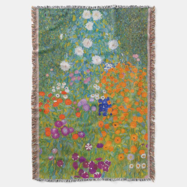 Cobertor Gustav Klimt - Jardim Flor (Frente Vertical)