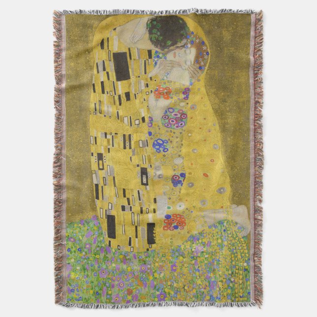 Cobertor Gustav Klimt - O Beijo (Frente Vertical)
