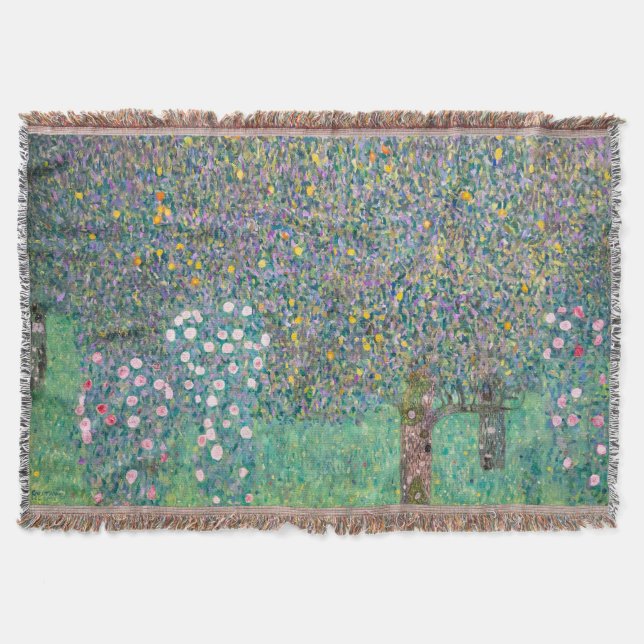 Cobertor Gustav Klimt - Roseiras sob as Árvores (Frente)