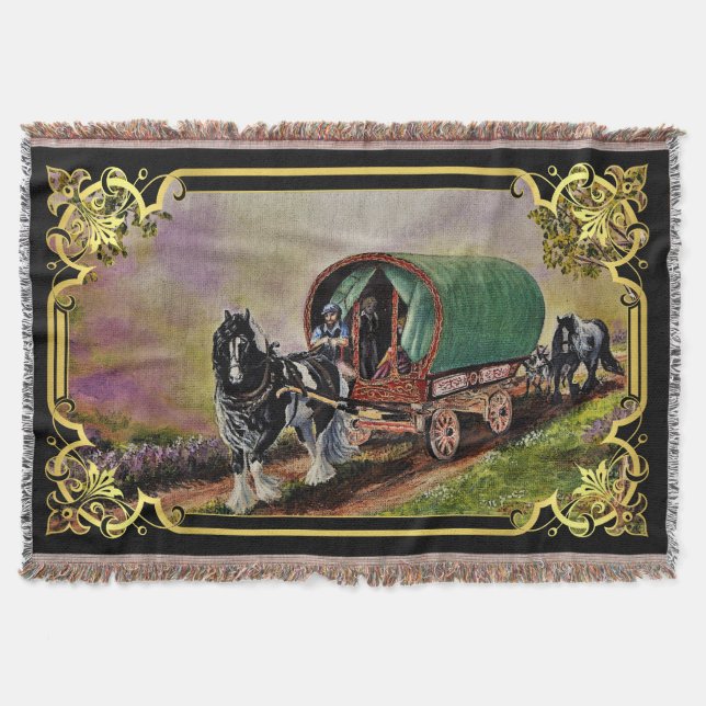 Cobertor Gypsy Vanner cavalo irlandês Caravan (Frente)