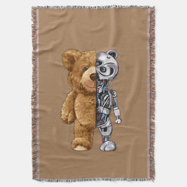 Cobertor Half Bear Half Robot (Frente Vertical)