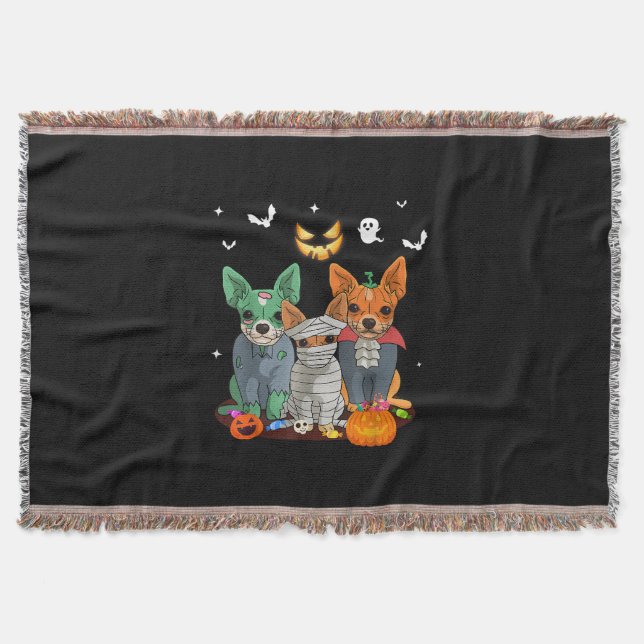 Cobertor Halloween Chihuahua Dog Witte Cute Gift Dachshund (Frente)