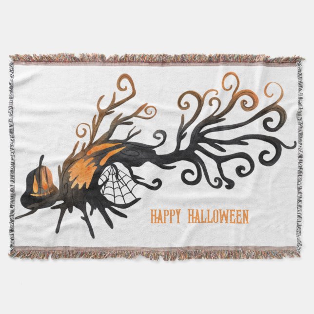 Cobertor Halloween/outubro/Queda/abóbora (Frente)
