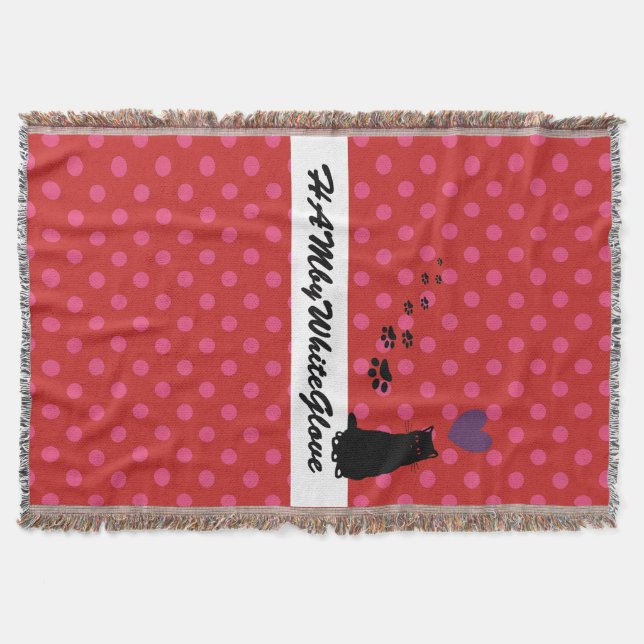 Cobertor - HAMbyWhiteGlove - Rosa/Pontos Vermelhos (Frente)