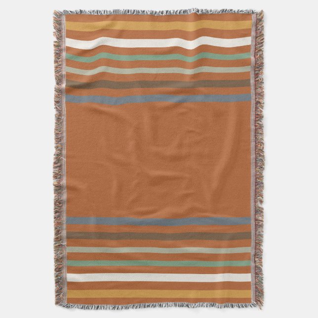 Cobertor Harvest Blessings Striped Throw Blanket | Autumn (Frente Vertical)