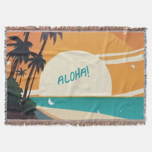 Cobertor Havaiano/Aloha/Tropical/praia (Frente)