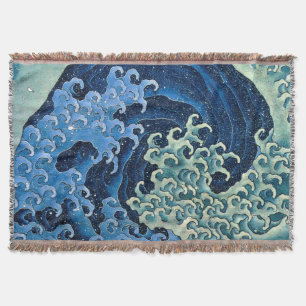 Cobertor Hokusai Feminine Wave Vintage Ocean