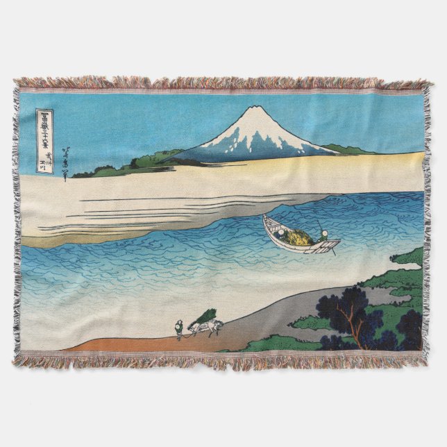 Cobertor Hokusai - Rio Tama na província de Musashi (Frente)