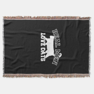 Cobertor Homens Reais Adoram Gatos Este é branco