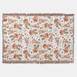 Cobertor Homespun Merry Christmas Pattern