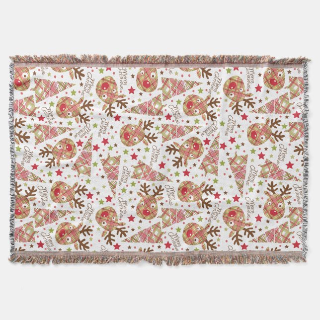 Cobertor Homespun Merry Christmas Pattern (Frente)