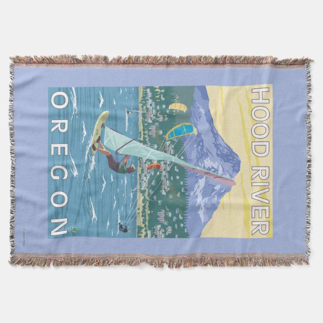 Cobertor Hood River, surfistas de ORWind & pensionistas do (Frente)