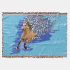 Cobertor Horse in Motion Abstract Digital Art Throw Blanket