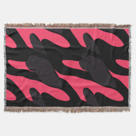Cobertor Hot pink, gray and black Camo abstract