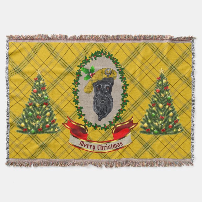 Cobertor Houston Scottie Dog Christmas Throw (Frente)