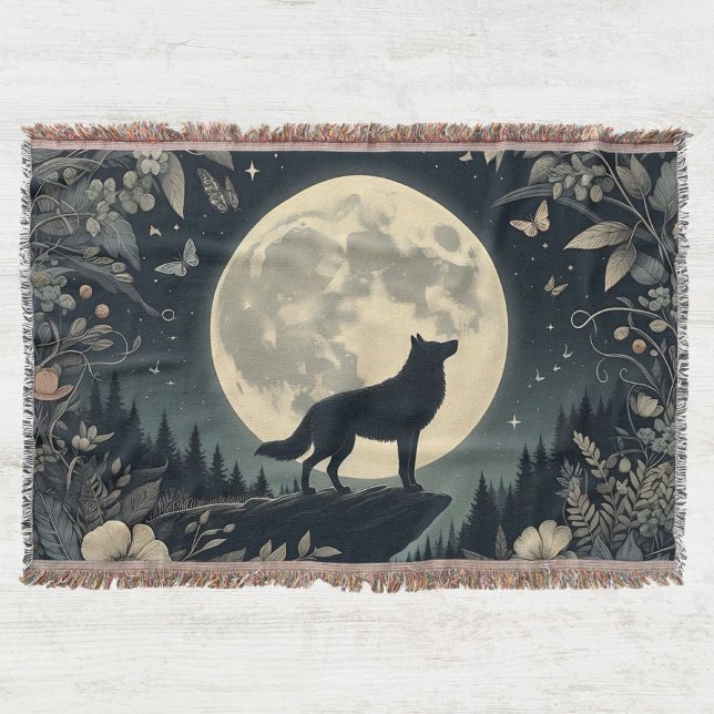 Cobertor Howling Wolf Tassel Throw Blanket (Criador carregado)