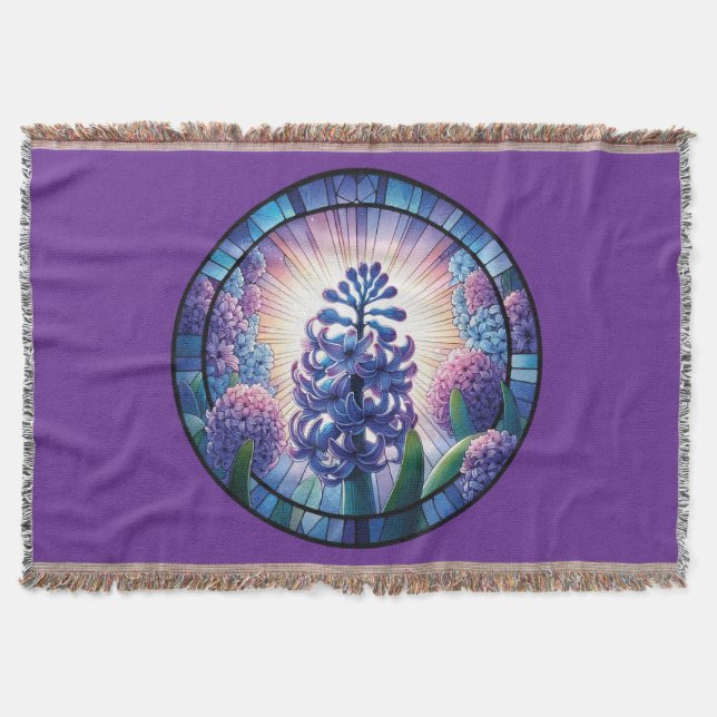 Cobertor Hyacinth Stainth Glass Art (Frente)