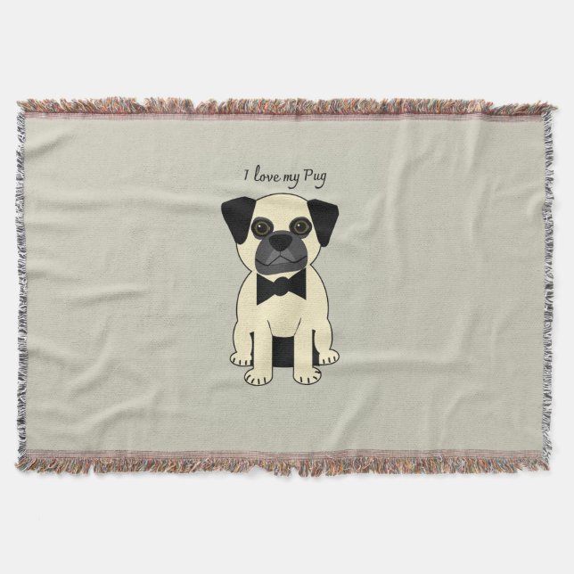 Cobertor I Love My Pug (Frente)