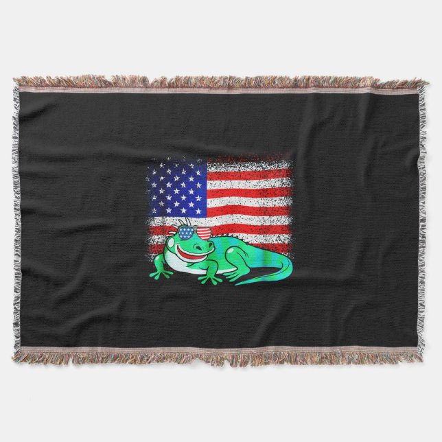 Cobertor Iguana com bandeira da América (Frente)