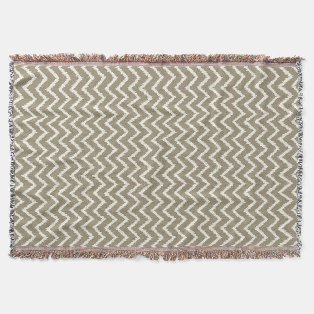 Cobertor Ikat Chevrons - Taupe tan e beige (Frente)