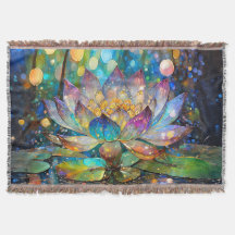 Illuminated Blooming Lotus Flower