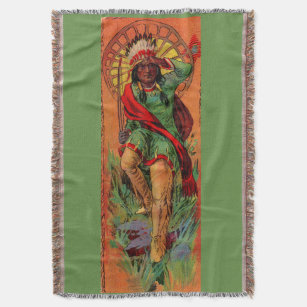 Cobertor Ilustração 1919 do indiano do nativo americano