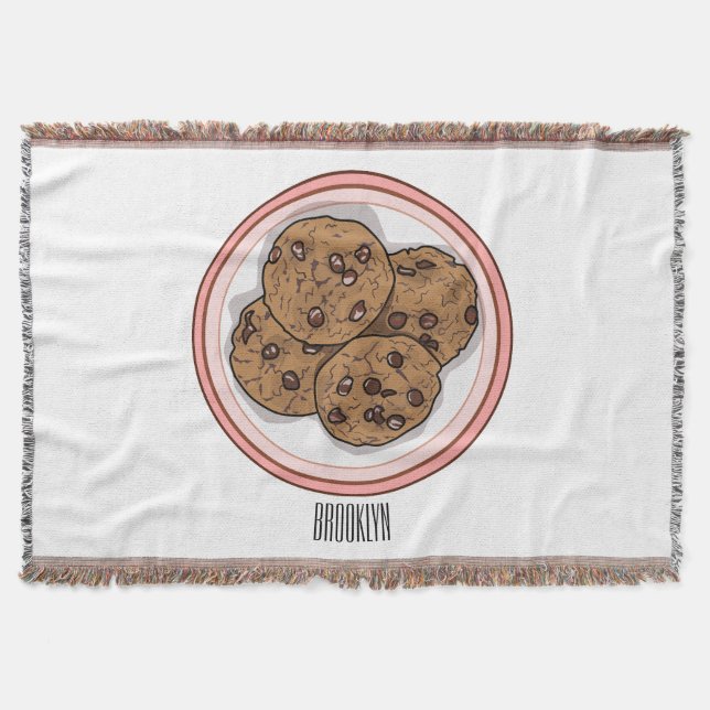 Cobertor Ilustração de desenho animado com chip de chocolat (Frente)