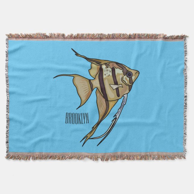 Cobertor Ilustração de desenho animado de Angelfish (Frente)